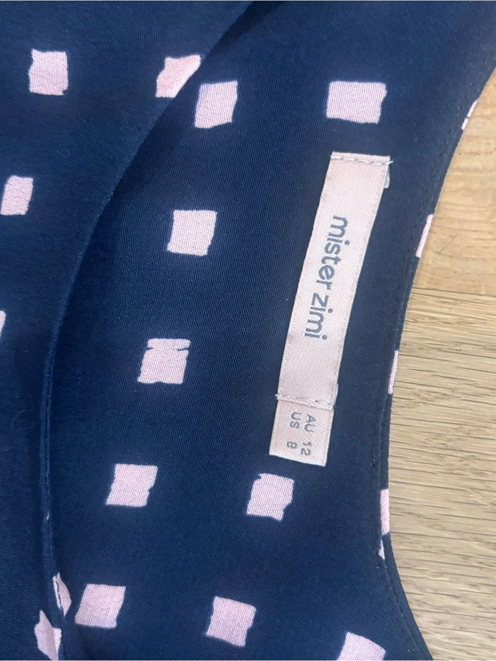 Mister Zimi Set Navy Wide-Leg Trousers with matching top with Pink Square Print